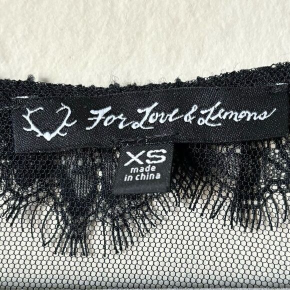 For Love and Lemons Alexa Mini Black Dress Sheer Lace Size XS - Picture 10 of 11